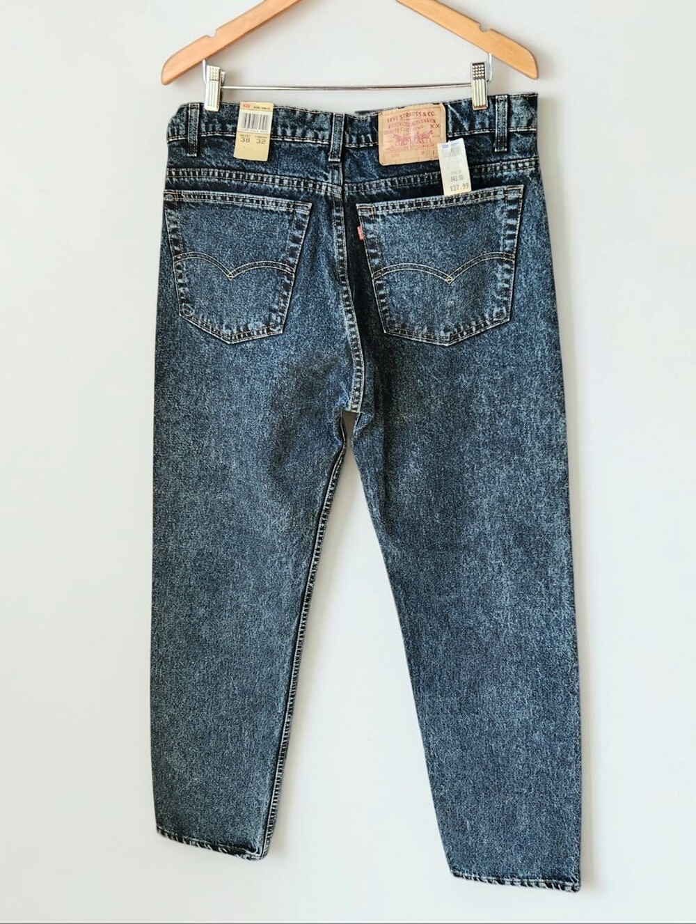 1990 Levis 505 XX 38x32 Acid Wash Jeans New Old Stock Vintage USA Straight Leg